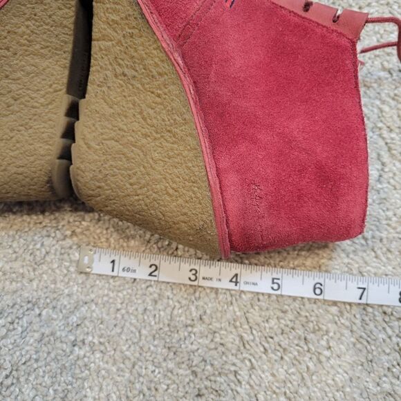 Tommy Hilfiger Women's Red Suede Wedge Boots Size 7.5 - Picture 8 of 9